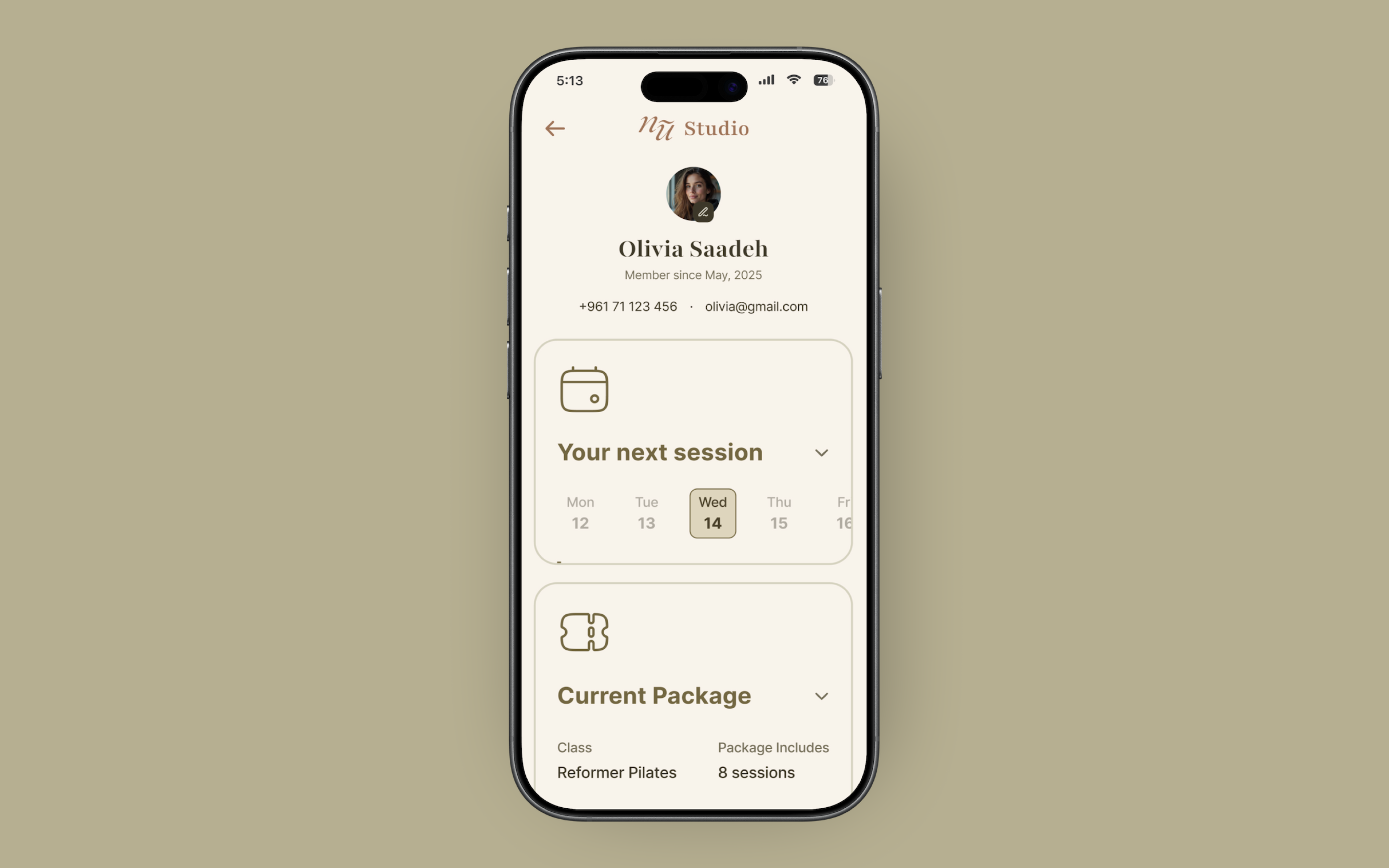 Nu profile mobile screen