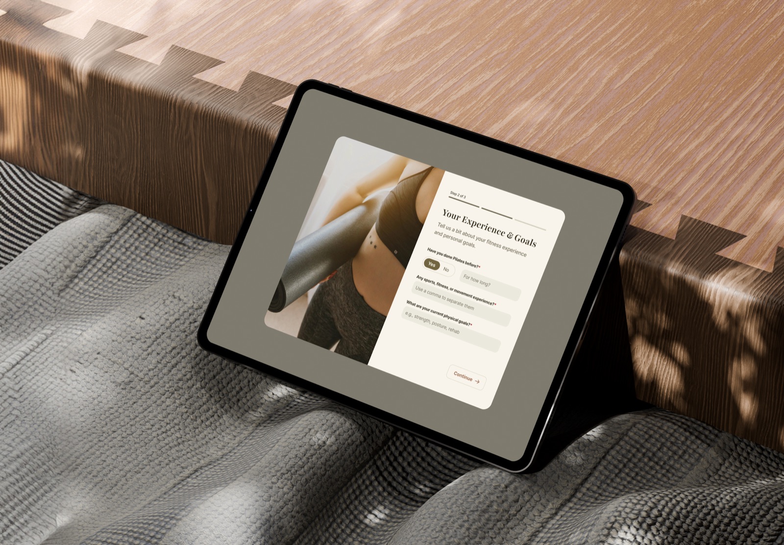 Nu onboarding screen on tablet