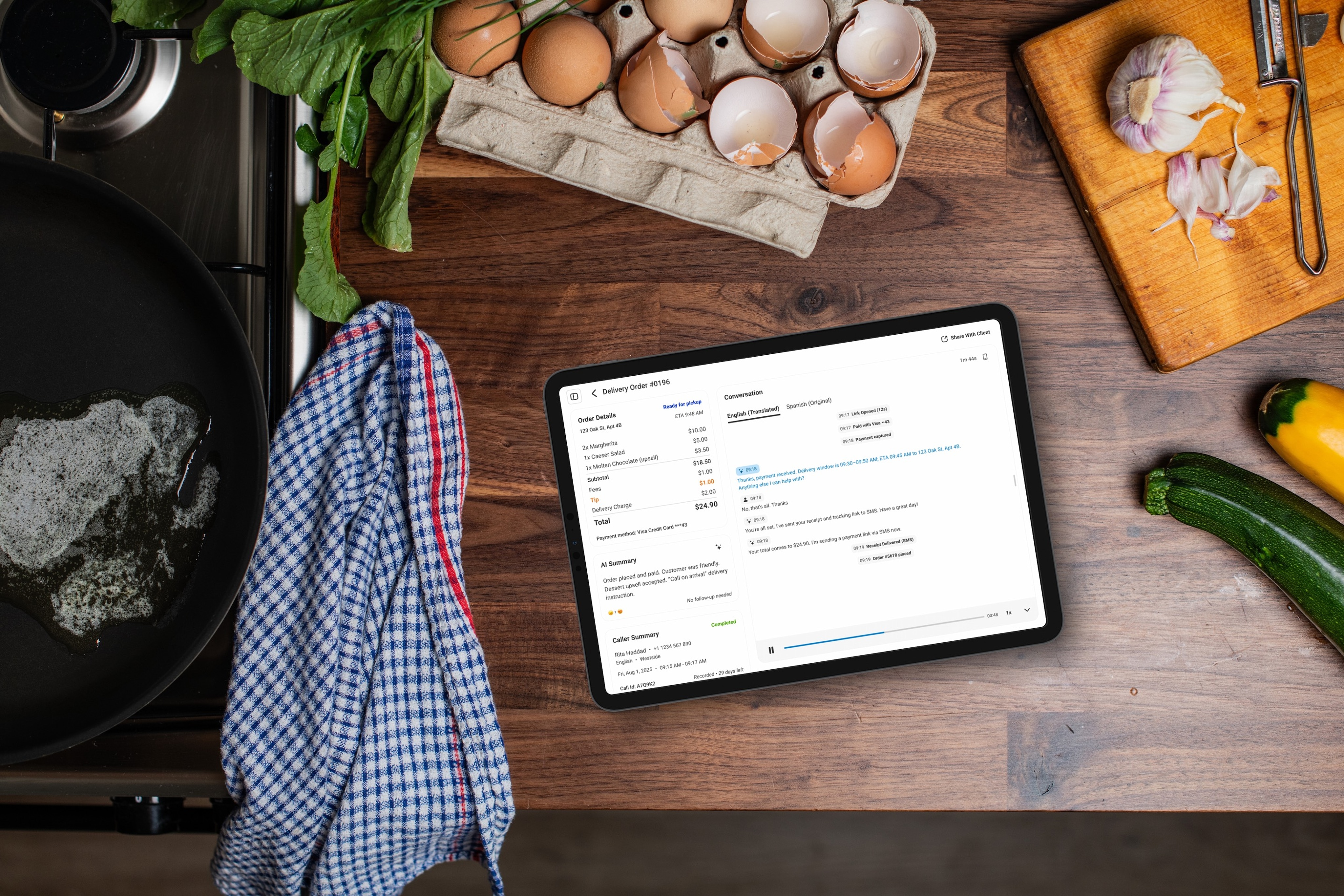 Omnichannel transcript and conversation detail screen