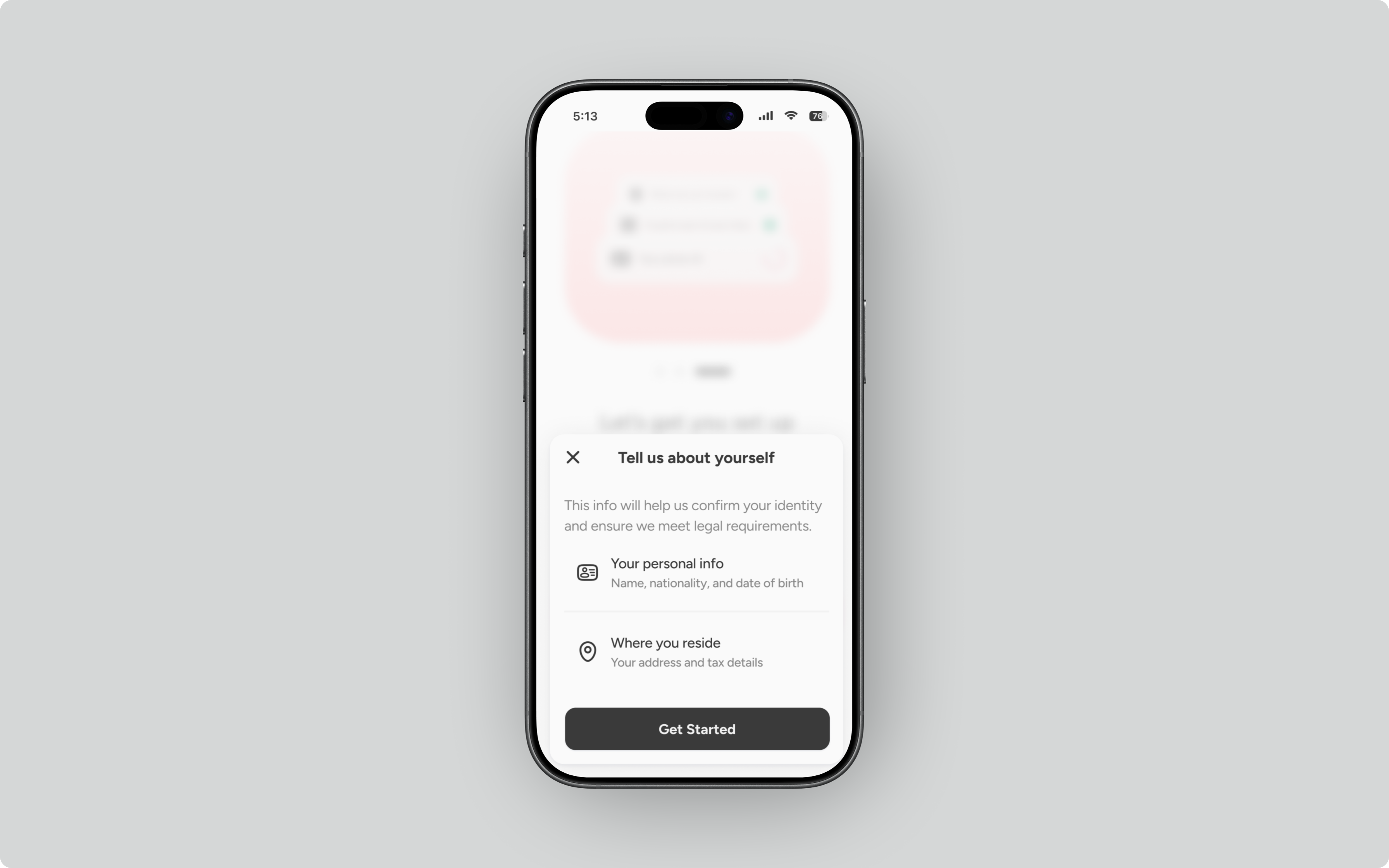 Whish tell us about yourself screen